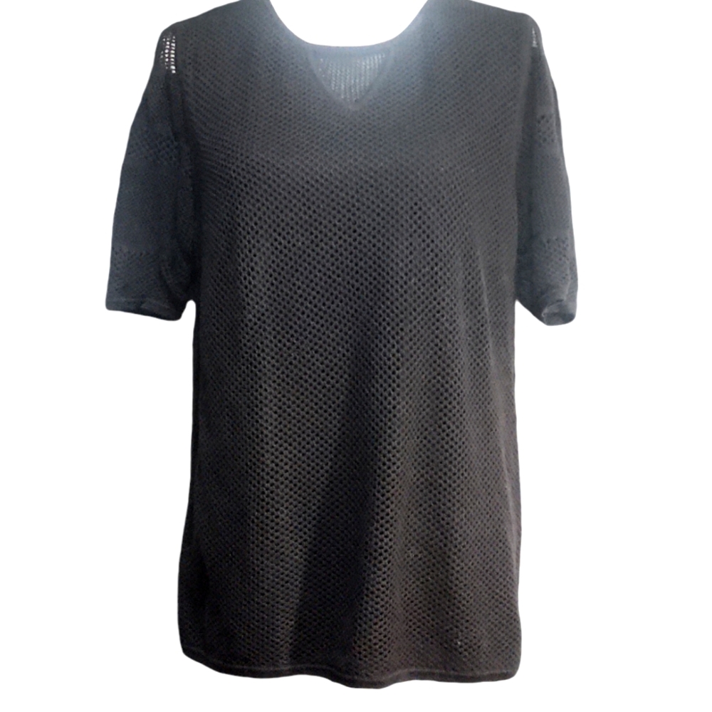 Belford Black Knitted Short Sleeves Top. XL